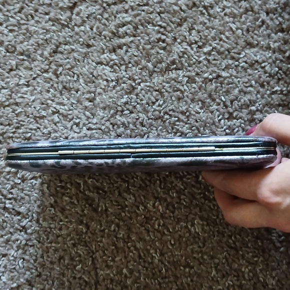 Purple multi animal print metallic wallet - Picture 5 of 17